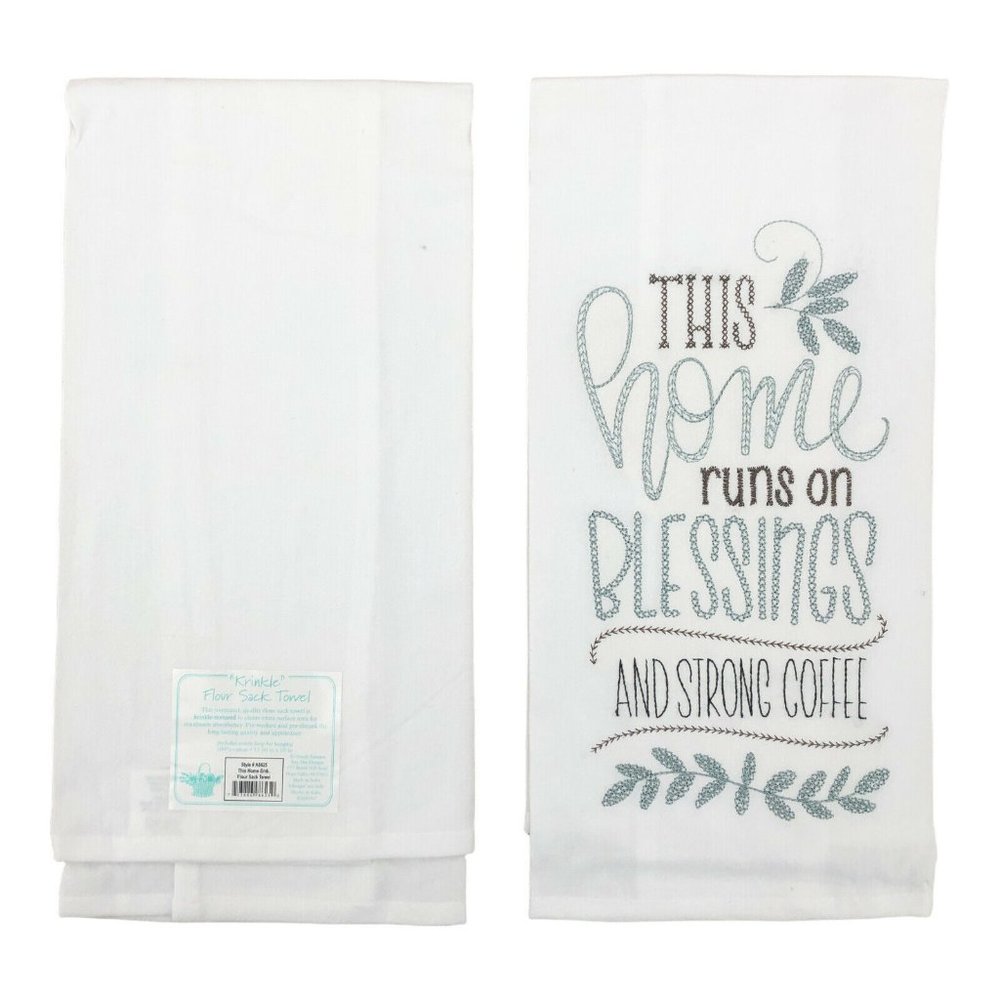 Kay Dee Designs Krinkle Flour Sack Towel Embroidered Towels Blessings